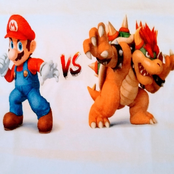 Boys round neck Mario vs Bowser T Shirt - Picture 3 of 4
